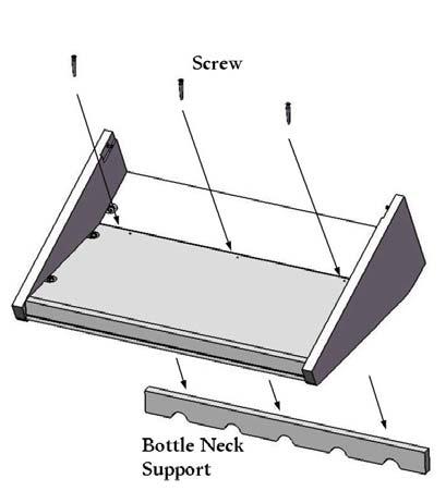 the shelf base until the tip of the screw is showing.
