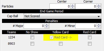 NOTE: Yellow Cards carry over in Qualification Matches, but are cleared when a Team moves into Elimination Matches.
