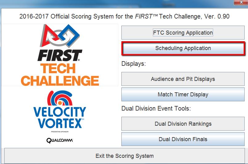 34 FIRST Tech Challenge Scorekeeper Manual Generating Judging & Inspection Schedules This is an optional function of the Scoring System.