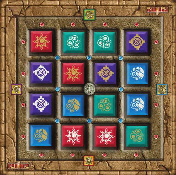 The symbols printed at the edge of the board, tell players which tiles they control depending on how they are seated around the board.