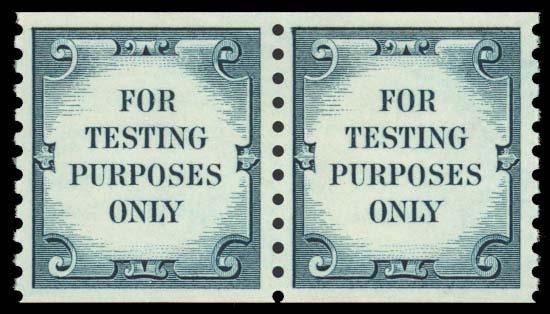 On May 9, 2012, Vance Auctions Ltd. held Sale - 288 that contained the following test stamp. There is a 15% buyer's premium. Lot 7141 TEST BOOKLET WITH TWO BLANK IMPERF PANES, #TDB29, very fine, cat.