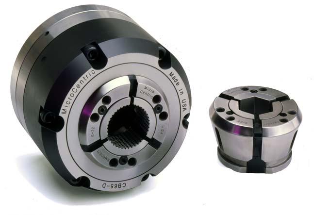 S Pad Collet Chucks MicroCentric MicroCentric S Pad Collet Chucks feature a segmented vulcanized master collet.