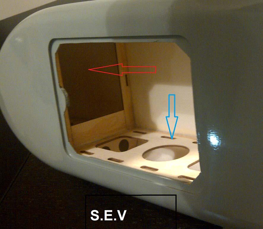 Page 22 Figure 4.6.1 Inside the fuselage of the UAV In Figure 4.6.1 you can see two arrows pointing towards two different locations inside of the UAV.