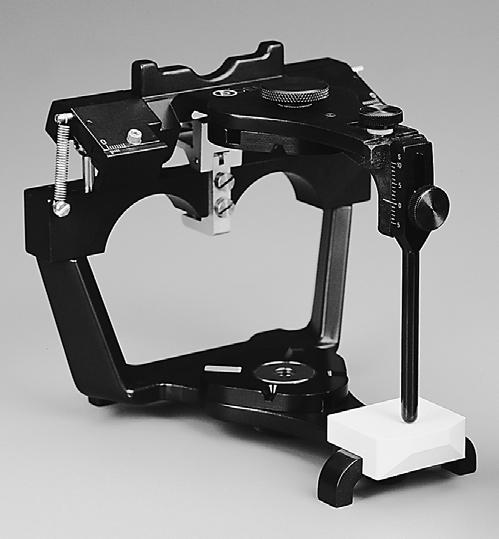 Procedure for Denar Mark II Articulator 1. Set protrusive at 25, and loosen immediate side shift. 2. Mount upper and lower stages to articulator, using the gage pin in place of incisal pin and table.