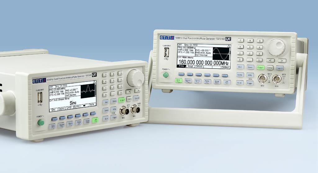 TGF3000 Series Dual Channel Arbitrary Function Generators Frequency up to 160MHz, 15 digits or 1µHz