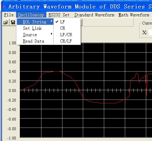 4) Click Set Link in the oscilloscope menu of the software to check the communications link between software and oscilloscope.