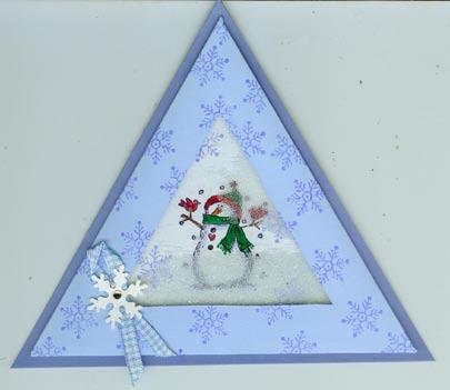triangle card. Embellish front if desired.