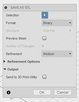 You then right click and select save as stl your then will be given a menu that allows you to change a few things