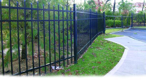 METAL Chain Link & Aluminum Black Aluminum Estate Picket shown above Our chain link fence is available with many options.