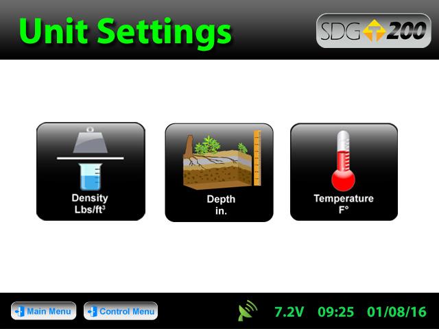 Select Measurement Units From the Control Menu, press Units. Density, Depth and Temperature can be toggled independently between system international (SI metric ) and U.S. customary units.