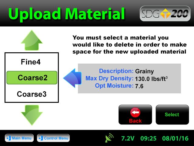 Continue to select additional materials to upload or press Back to view the uploaded material in detail.