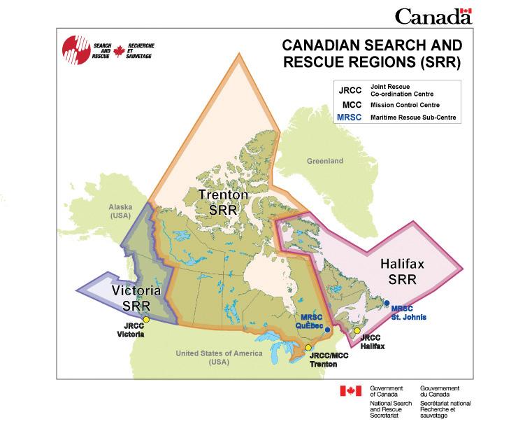 to the nearest joint rescue coordination centre (JRCC). The JRCC would reply and issue appropriate instructions. Figure 1.1 Search and Rescue Regions (SRR) 2.
