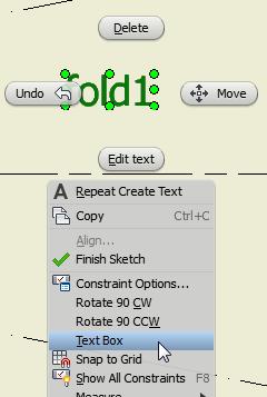 5. Mouse over the Fold 1 text you just created. You should see several green dots surround the text. Right click and select Text Box as shown below. 6.
