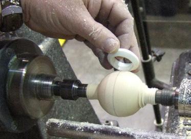 This permits drilling and cutting. He then switched to a Hunter tool. Mark made the interior sphere shaped in order to mimic what the outside shape will be.