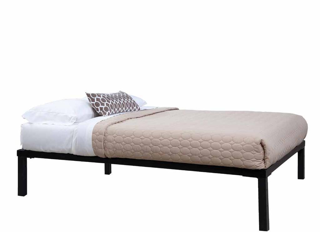 Merit raised platform beds Raised sleep surface allows for storage underneath Matching laminate or metal headboard Beds available in twin, twin XL and double sizes All steel welded construction