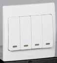 Mallia TM single pole switches - complete white 2 810 00 2 810 04 2 810 10 2 810 16 Conform to BS EN 60669 1 Polycarbonate front cover plates with a matt finish Compact mechanism for a larger wiring