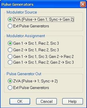 Pulse Profile Measurement Setting up the pulse profile mode of the ZVA Figure 8: ZVAX Path Configuration (Pulse Generator) a) Use the radio buttons in the ZVAX Path Configuration dialog to activate