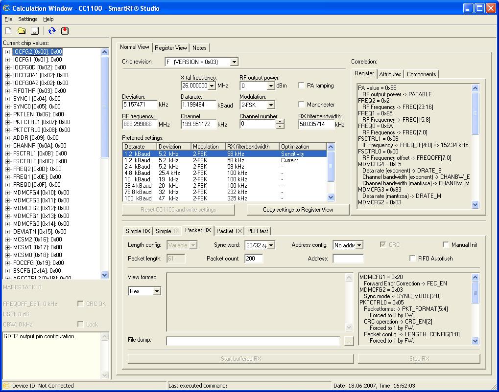 9 Configuration Software CC1100 can be configured using the SmartRF Studio software [7].
