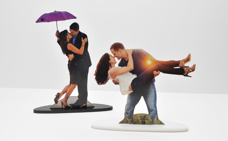 Statuettes Printed on photographic paper, mounted to an acrylic base, and cut out.
