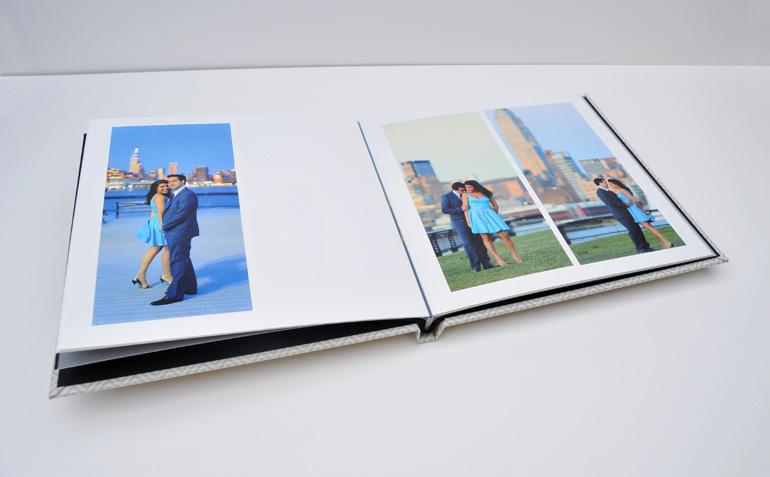 One-piece wraparound cover design Thin or thick page options for photographic and press papers Multiple cover options including Standard Leather, Custom Image Acrylic and