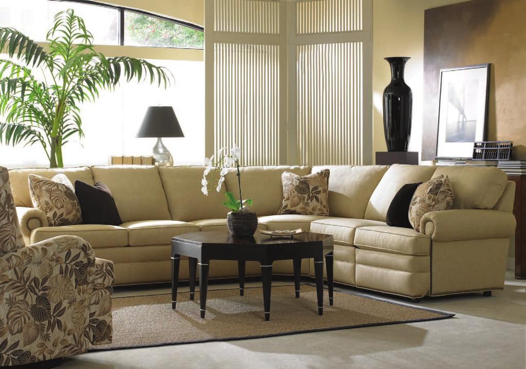 9037-RBU LA QUEEN SLEEP SOFA Shown with (1) additional Throw Pillow 9028-XBU WEDGE 9022-RBU RA LOVE SEAT INCLINER Arm: R-Rolled Back: B-Box Edge Shown with Optional #2N Nails and (1) additional Throw