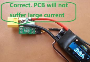 Because the trace on PCB is not able to handle 20A or higher current without enhancing with solder. After connecting the current sensor, the L1 (for RSSI input) is still available.