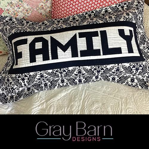 Materials Needed 1/3 Yard Solid White (letters, Border 1) 1/3 Yard Solid Navy (letters, Border 2) 1 Yard Damask Print (Border 3, envelope pillow back) 2 Yards White Muslin (quilt sandwich, pillow)