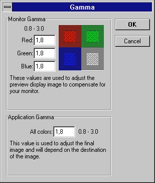 4.2 Setting the Gamma Value You can adjust the Monitor Gamma values for red, green, and blue, and the Application Gamma value.