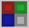 Red Green Gray Blue Setting visually matching densities for each pair of color patches should also result in the display of matching inner and outer gray density patches.
