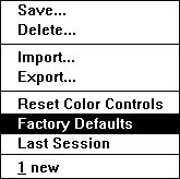 Last Session settings cannot be deleted. You can recall Factory Defaults, Last Session settings, or settings saved with the Save Settings function.