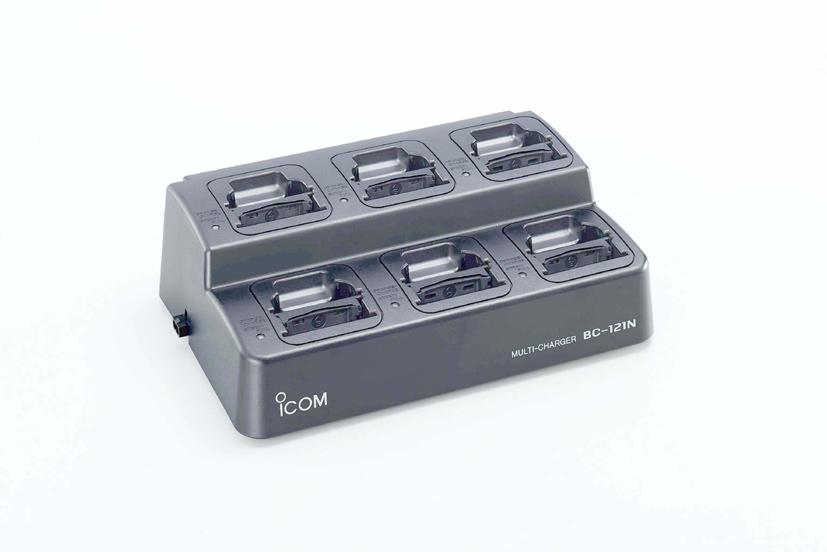 OPTIONS BC-121N multi-charger + AD-100 charger adapter (6 pcs.) + BC-157 ac adapter For rapid charging of up to 6 battery packs (six AD-100 s are required) simultaneously.