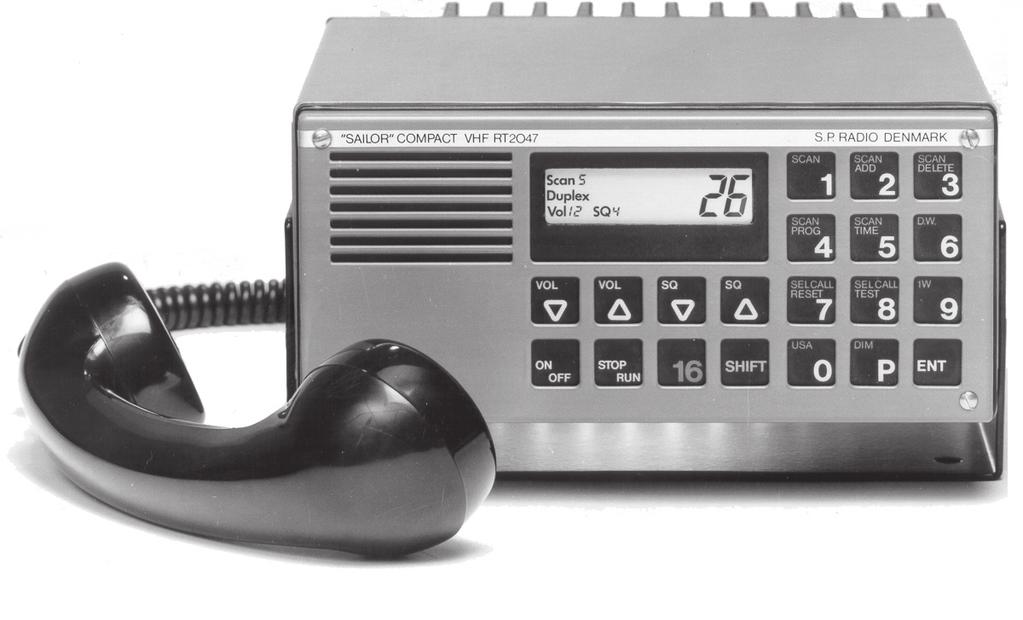 RT2047 DSC - PART I 1 GENERAL INFORMATION 1.1 INTRODUCTION The RT2047 VHF Radiotelephone has been designed to be used with the Compact 2000 Module Programme.
