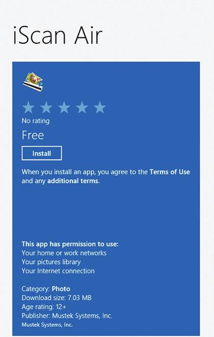 DOWNLOAD AND INSTALL ISCAN AIR APP FREE For Windows 8 devices 1. Open the Windows Store on your devices 2.