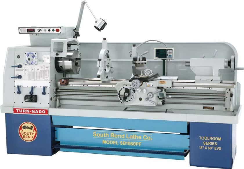 18" x 60" Variable-Speed Toolroom Lathes (EVS) Our EVS (Electronic Variable Speed) TURN-NADO lathes combine modern electronics with historic South Bend lineage to offer some of the finest toolroom