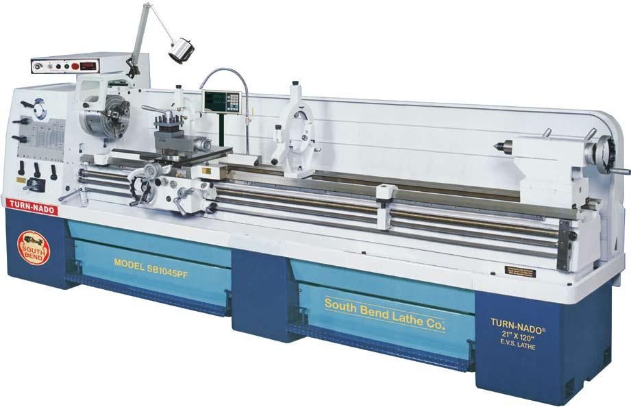 21" x 120" Variable-Speed Toolroom Lathe (EVS) Our EVS (Electronic Variable Speed) TURN-NADO lathes combine modern electronics with historic South Bend lineage to offer some of the finest toolroom