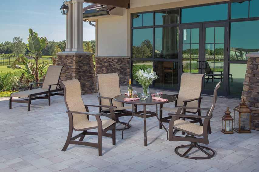 Marine Grade Polymer Covina Sling Frame: GRCO Fabric: B84 Table: Hartford Recyclable