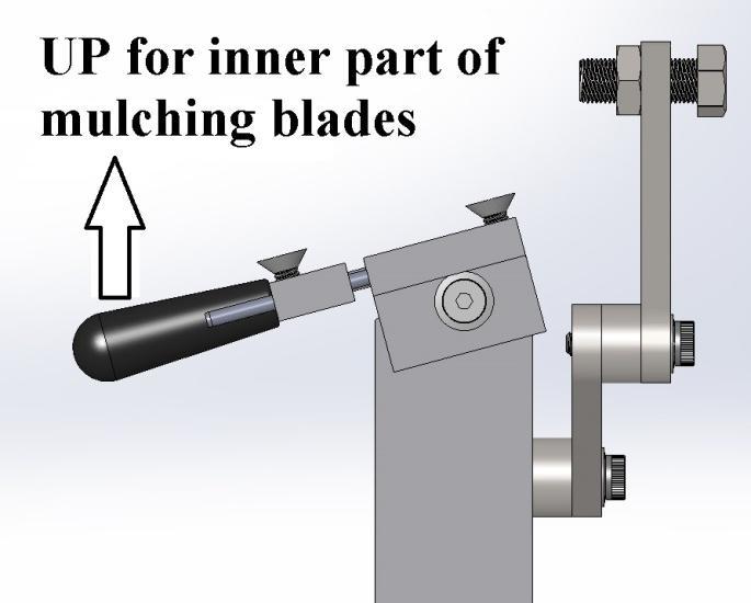 Sharpening a dual angle mulching blade: Start by sharpening the end section of your blade like a normal blade.