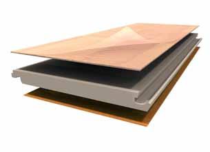 PRODUCT DETAILS 1. Resilient, highly abrasion-resistant surface 2. Decor pattern 3. Swell barrier-plus coreboard made from natural wood fibres 4.