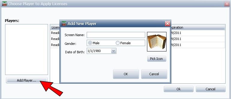 4. Next, choose the player that you wish to register from the list of created players and