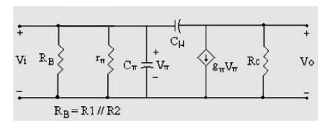 2.3 Common Emitter Amplifier in High Frequency Region When the frequency increases the effects of the capacitances between the junctions, which originate from the internal structure of the