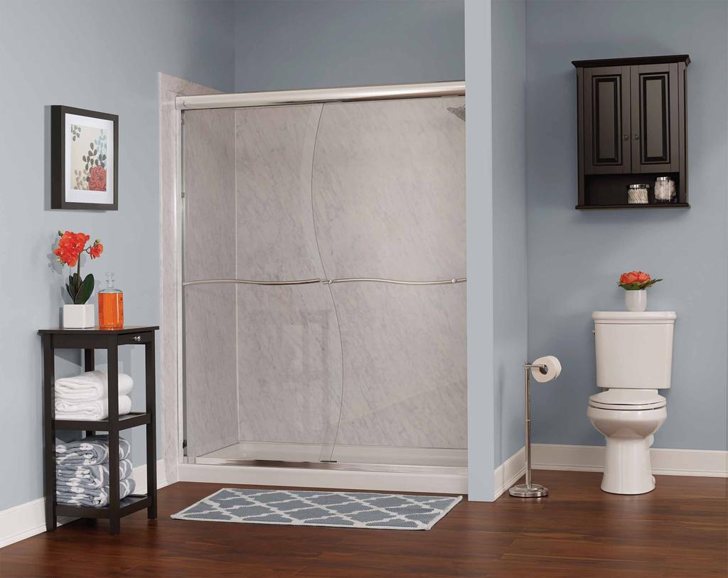 COVE COLLECTION Frameless S-Cut Sliding Tub and Shower Doors