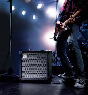 High-quality 80 W amp with custom-made 30 cm speaker and new DSP chip Enhanced COS amp-modeling engine Lead and clean channels (clean channel modeled after Roland s legendary JC amp) Lead channel