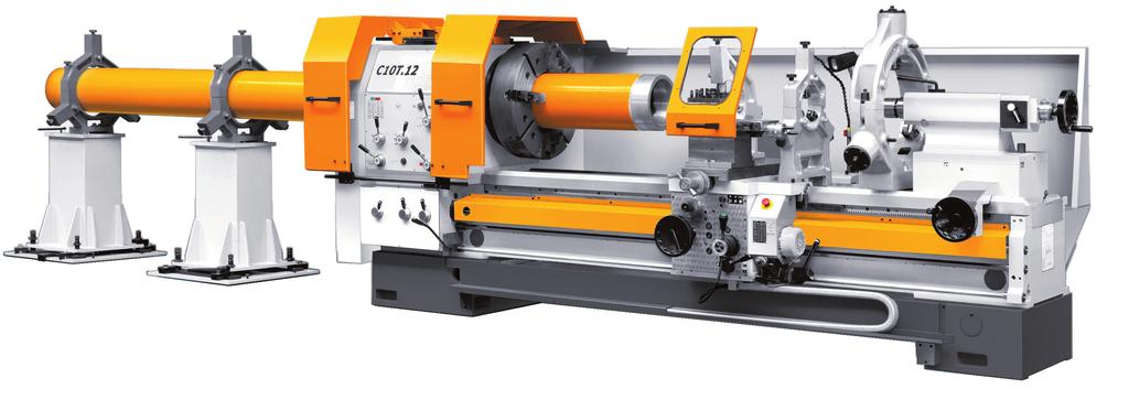 Industrial lathes - piping C10T Center height 400 mm Swing over bed 800 mm Swing over cross slide 560 mm Swing in gap 990 mm Width of bed 560 mm Distance between centers 1500; 2000; 3000; 4000; 5000;