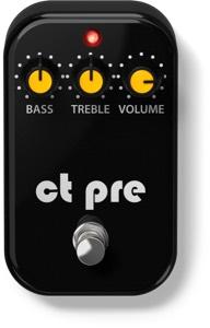 EFFECTS ct pre An 80s solid state preamplifier, packed into a small pedal, can be used to add a lot of gain prior to any amplifier without loosing the original tone print.