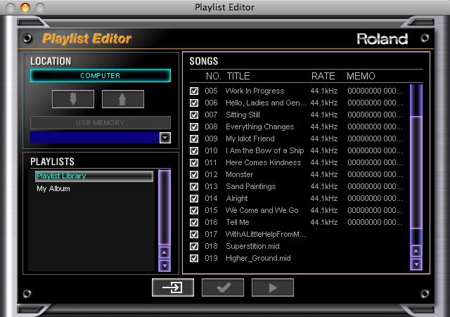 The pane at the right of the Playlist Editor screen shows you the contents of whatever it is you ve selected in the Playlist list.
