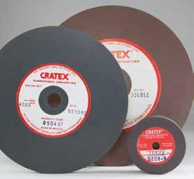 Cratex Rubberized Abrasives Cratex Large Wheels Cratex Rubberized Abrasives are made with oil-resistant chemical rubber.