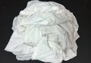Recycled White Terry Wiping Rags Cut from recycled white terry bath towels. These wiping rags are very thick and absorbent and the color will not bleed.