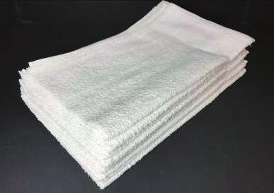 blend of cotton and polyester which makes them a much more plush feeling towel than the industrial grade bar
