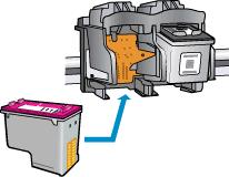 6. În interiorul imprimantei, identificaţi contactele pentru cartuş.
