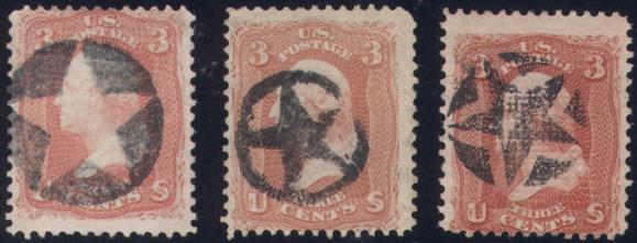 The star cancellation is also a large category of fancy cancels used in many post offices.